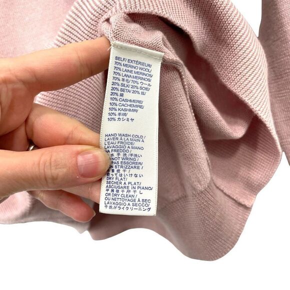 Rebecca Minkoff wool silk cashmere blend beaded‎ embellished sweater Size S pink - Picture 7 of 7